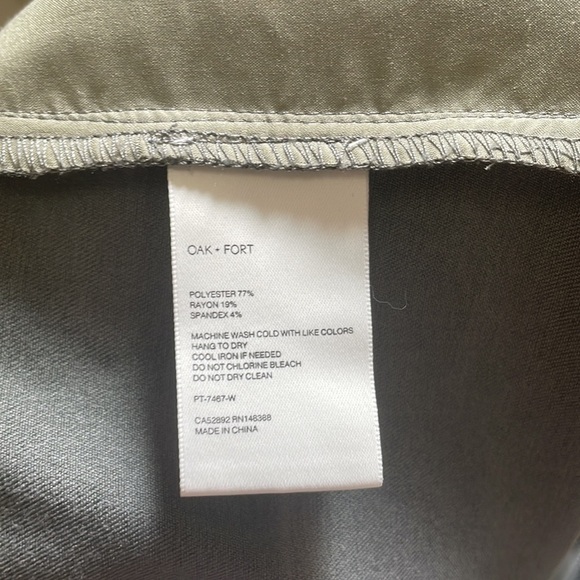 Oak + Fort - Tie Front Flowy Pants - Green Grey Neutral - Size 10 - Picture 16 of 16